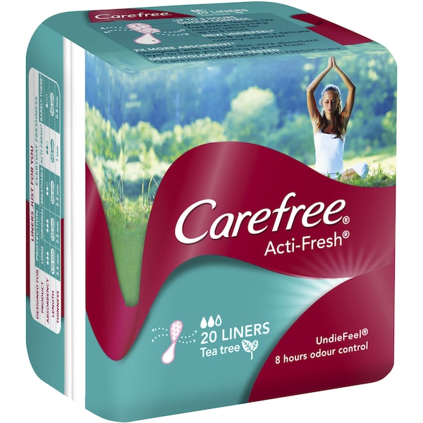 Carefree Acti-Fresh Panty Liners Thin Tea Tree 20 Pack