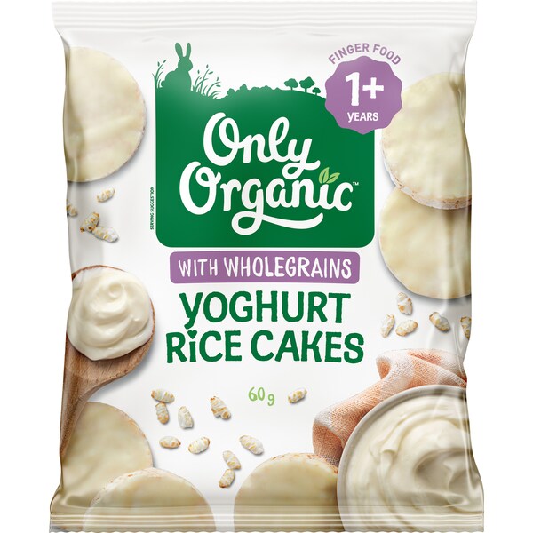 Only Organic Yohurt Rice Cakes With Wholegrains 60g