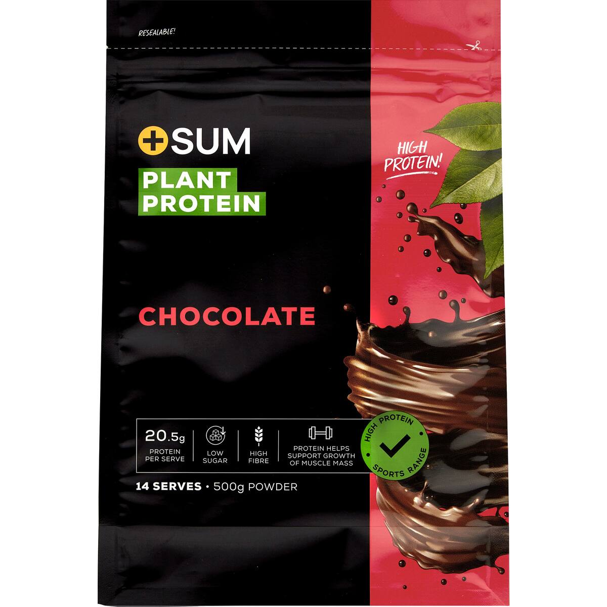 +sum Plant Protein Powder Chocolate Flavour 500g bunch