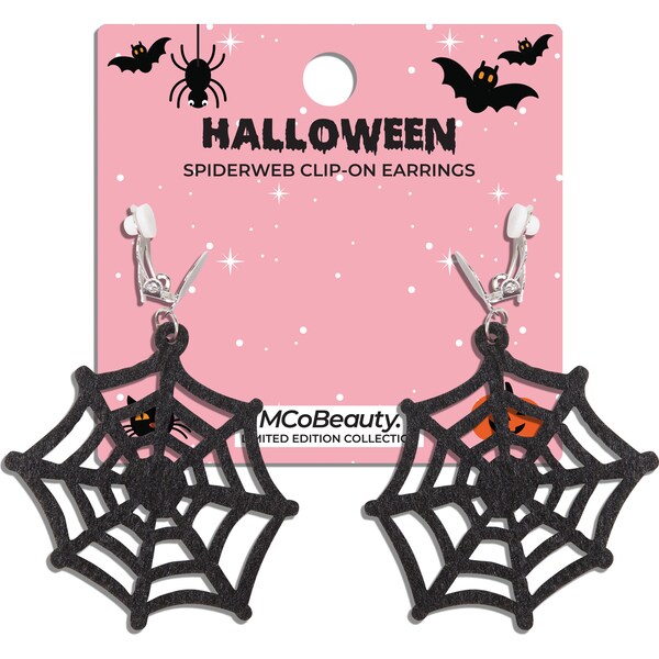 MCoBeauty Halloween Clip On Earrings Spiderwebs Each