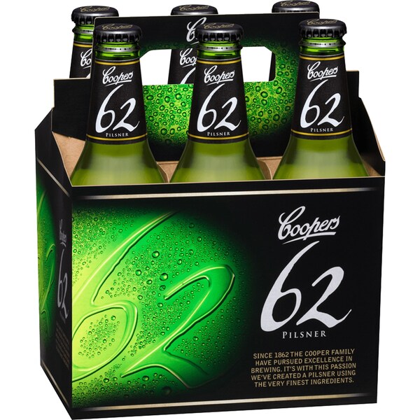 Coopers 62 Pilsner Bottles 6x355ml Pack