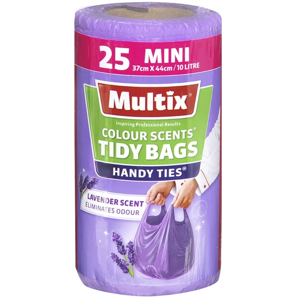 Multix Kitchen Tidy Bags Mini Colour Scents Asstd 10l 25pk