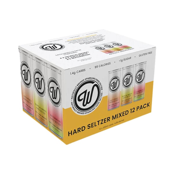W Seltzer Mixed Pack Can 330mL x 12 pack