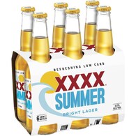 XXXX Summer Bright Lager Low Carb Bottles