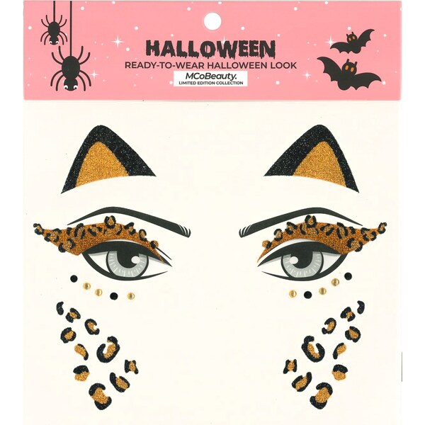 MCoBeauty Halloween Ready To Wear Face Gems Leopard Cat Each