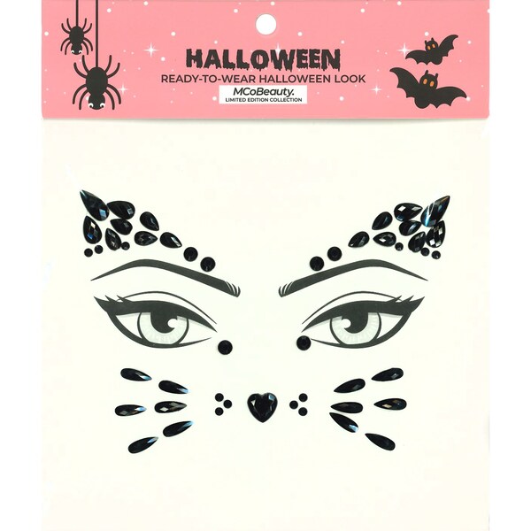 MCoBeauty Halloween Ready To Wear Face Gems Cat Each