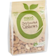 Macro Dry Roasted Cashews Nuts