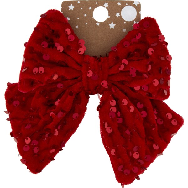 Christmas Sequins Bow Clip Each