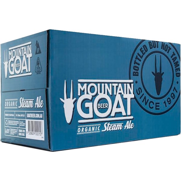 Mountain Goat Organic Steam Ale Bottles 330mL x 24 case