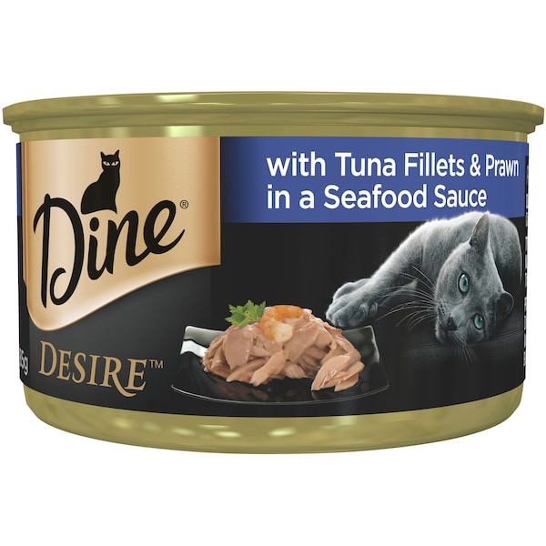 Dine Desire Tuna & Prawn In Sauce Grain Free Wet Cat Food 85g