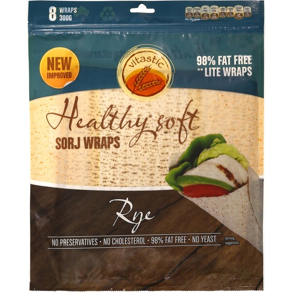 Sorj Healthy Wraps Rye 250G