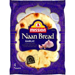 Mission Naan Bread Garlic & Herb 4 Pack