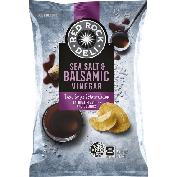 Red Rock Deli Sea Salt & Balsamic Vinegar Chips 90g