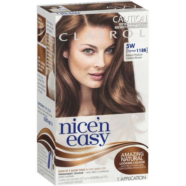 Clairol Nice N Easy Permanent Hair 118B Medium Caramel Brown each