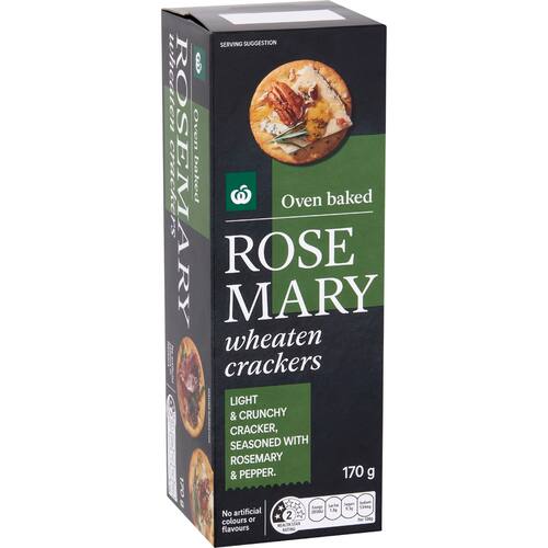 Woolworths Rosemary Wheaten Crackers 170g bunch