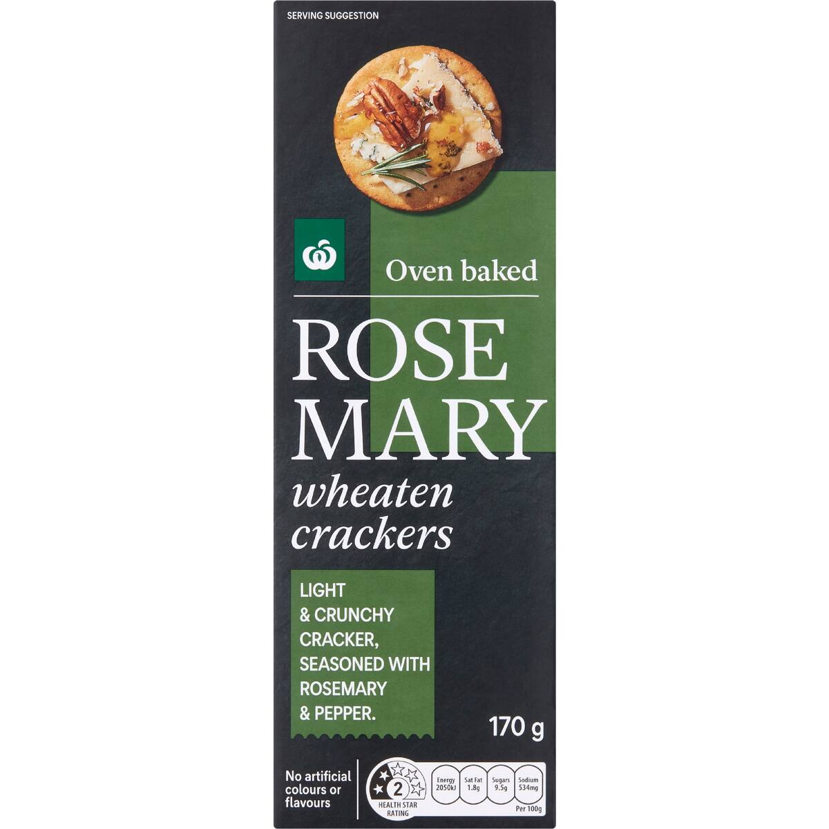 Woolworths Rosemary Wheaten Crackers 170g bunch