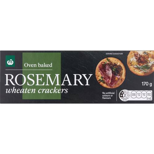 Woolworths Rosemary Wheaten Crackers 170g bunch