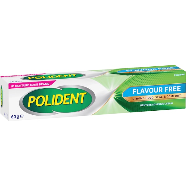 Polident Denture Adhesive Cream Flavour Free 60g