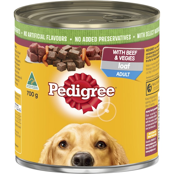 Pedigree Loaf With Beef & Veggies Wet Dog Food Can 700g