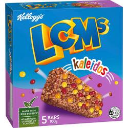 Kellogg's LCMs Kaleidos Rice Bubbles Snack Bars 5 pack