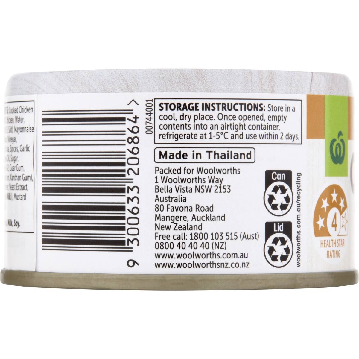 Woolworths Chicken Mustard Mayo 85g bunch