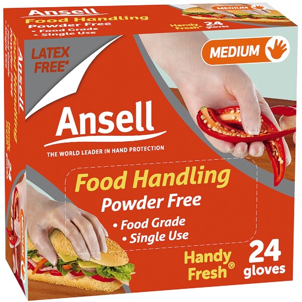 Ansell Handy Fresh Disposable Gloves Medium 24 Pack