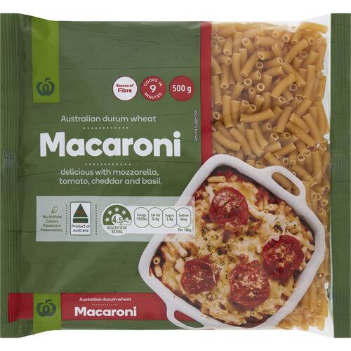 Woolworths Pasta Macaroni 500g bunch
