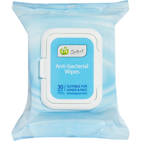 Woolworths Moist Wipes Antibacterial 30 Pack