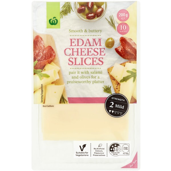Woolworths Edam Cheese Slices 200g