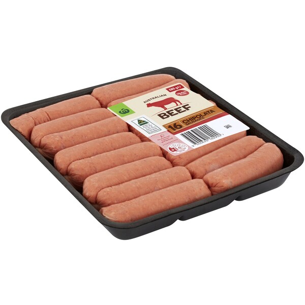 Woolworths Aussie Beef Sausages Chipolatas 680g