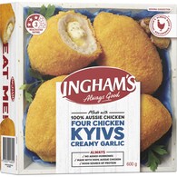 Ingham's Four Chicken Kyivs Creamy Garlic Frozen Meal