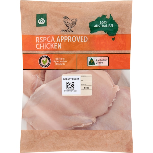 Woolworths Rspca Chicken Breast Fillets 2kg