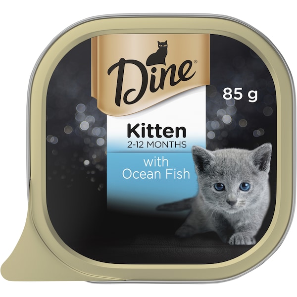 Dine Kitten With Ocean Fish Wet Cat Food Tray 85g