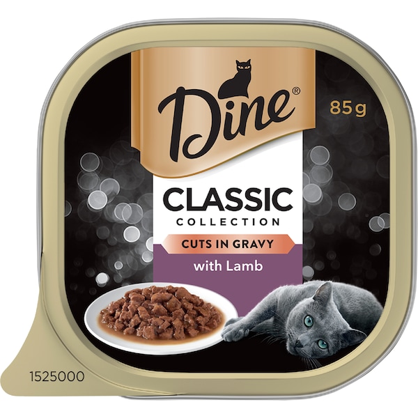 Dine Adult Wet Cat Food Cuts In Gravy With Lamb Tray 85g