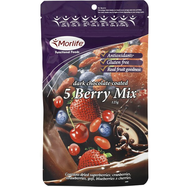 Morlife Snacks Choc Coated 5 Berry Mix 125g