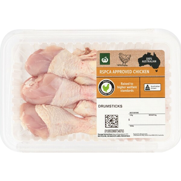 Woolworths RSPCA Approved Chicken Drumsticks 320g - 480g