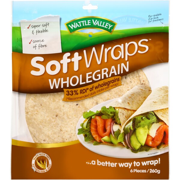 Wattle Valley Wraps Wholegrain 260g