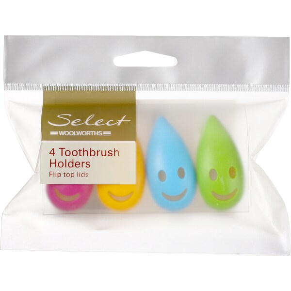 Woolworths Toothbrush Holder Coloured 4 Pack