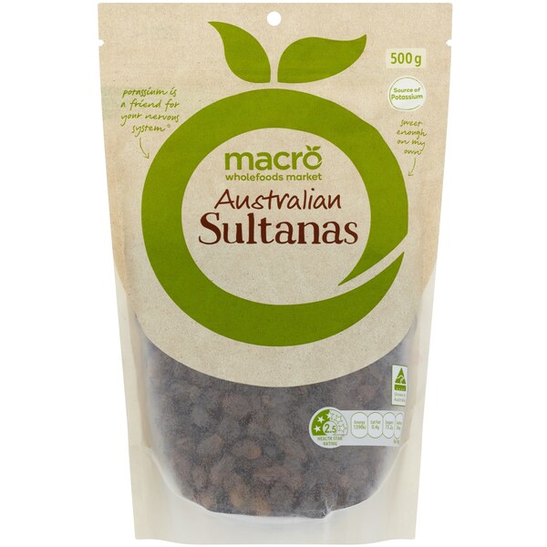 Macro Australian Sultanas 500g