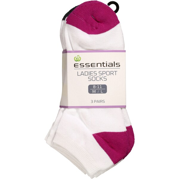 Essentials Womens Socks Anklet Sport Size 8-11 3 Pack
