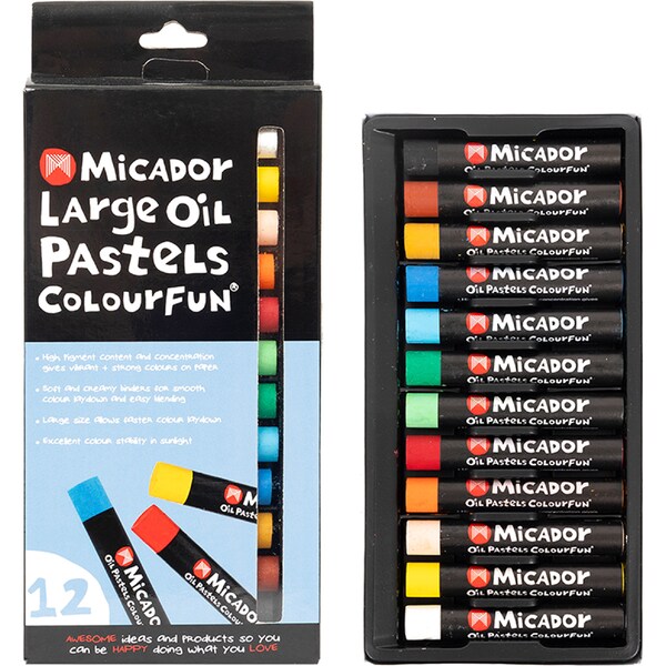Micador Large Oil Pastels Colourfun 12 pack