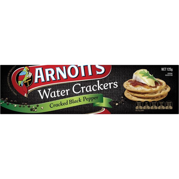 Arnott's WATER CRACKER CRACKED PEPPER 125G