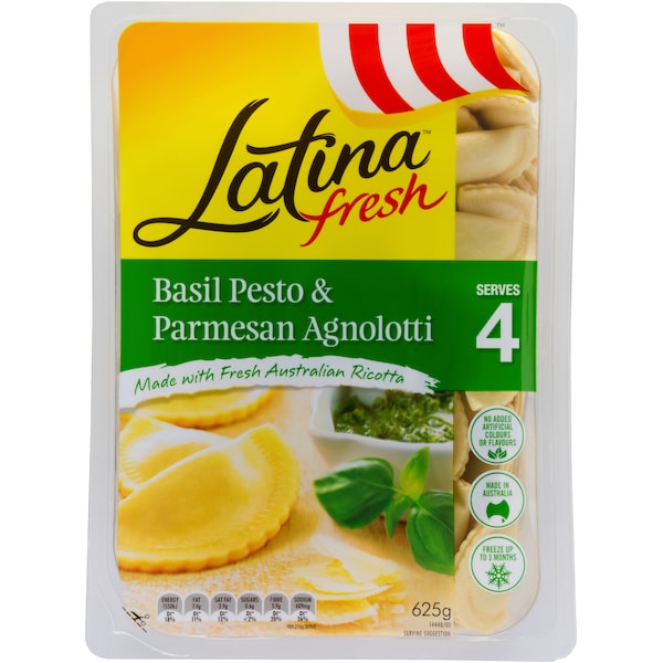 Latina Fresh Agnolotti Basil Pesto & Parmesan 625g
