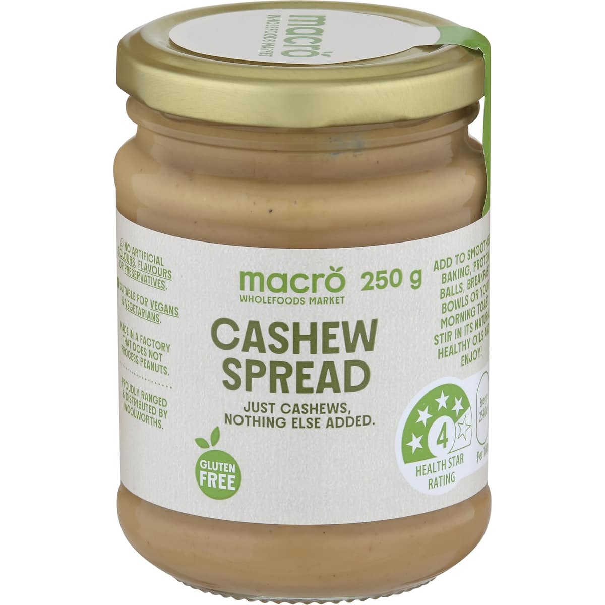 Macro Natural Cashew Spread 250g bunch