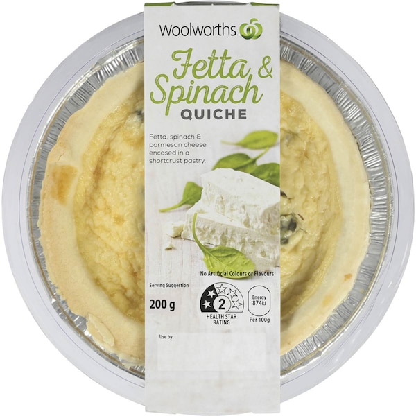 Woolworths Quiche Fetta & Spinach Chilled Meal 200g