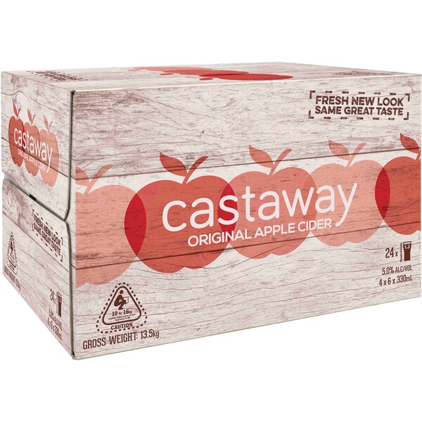 Castaway Apple Cider Original Bottles 330ml x24 Case