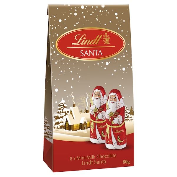 Lindt Milk Chocolate Santa Bag 80g