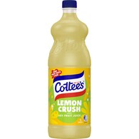 Cottee's Lemon Cordial Lemon Crush With 40% Fruit Juice