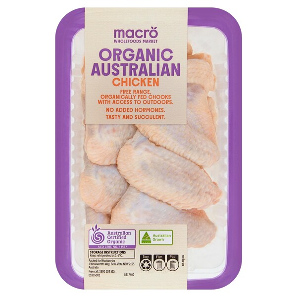 Macro Organic Chicken Wings 500g - 700g