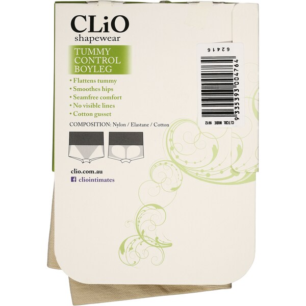Clio Tummy Control Boyleg Underwear Black & Nude 10-12 Each